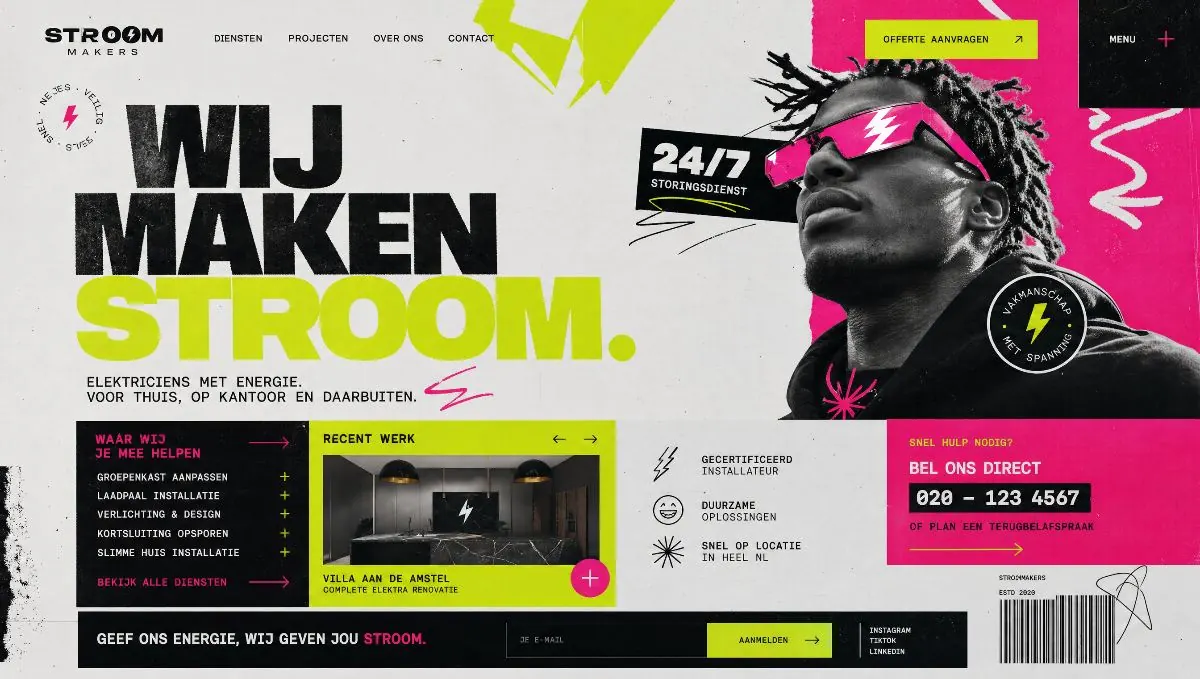 Websiteontwerp door Winq voor Stroommakers, nieuwsplatform